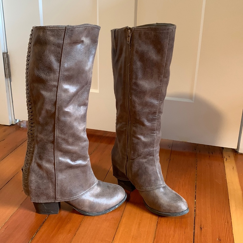 Faux leather heel boots size 7.5